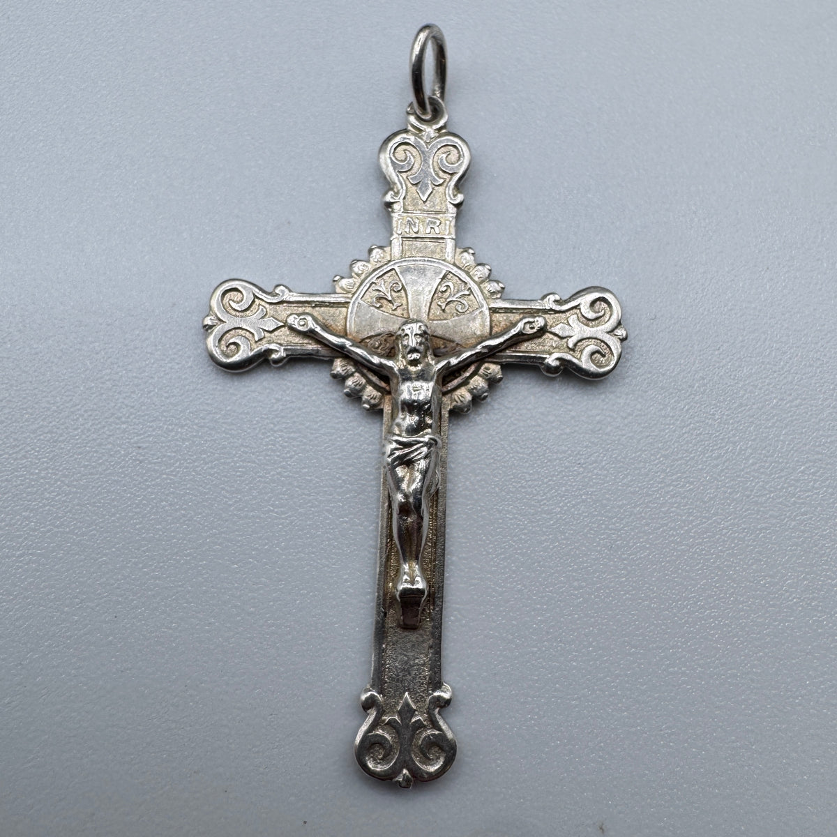 Croix crucifix ancien - argent massif
