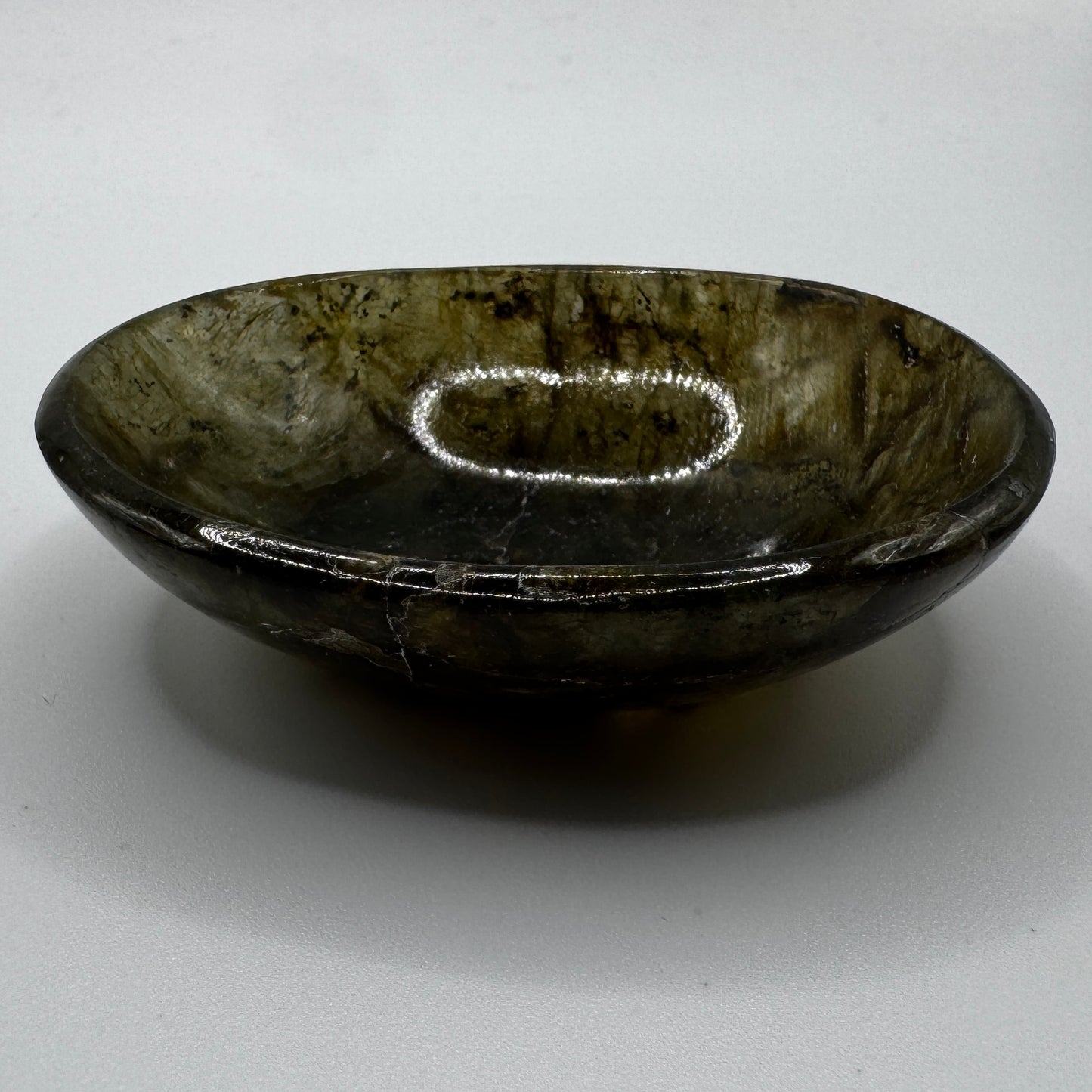 Sculpture ancienne en pierre labradorite - vide poche baguier