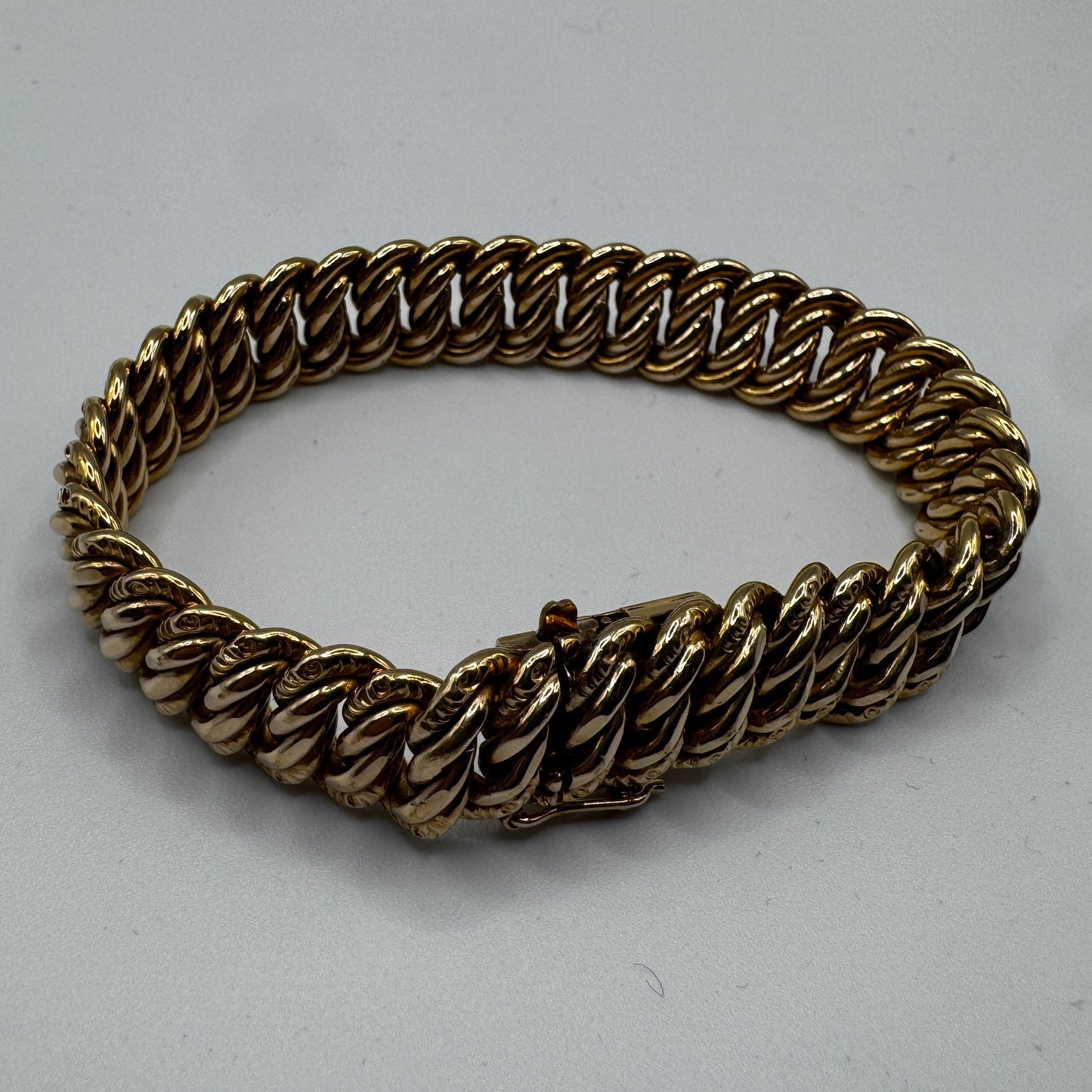 Bracelet ancien maille américaine - plaqué or