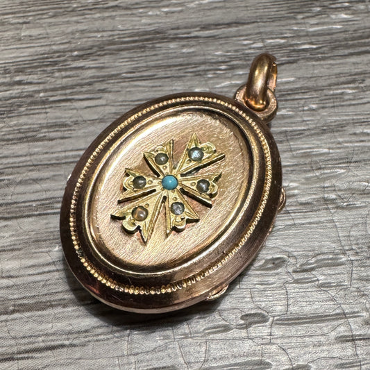 Pendentif ancien porte photo ou relique - plaqué or