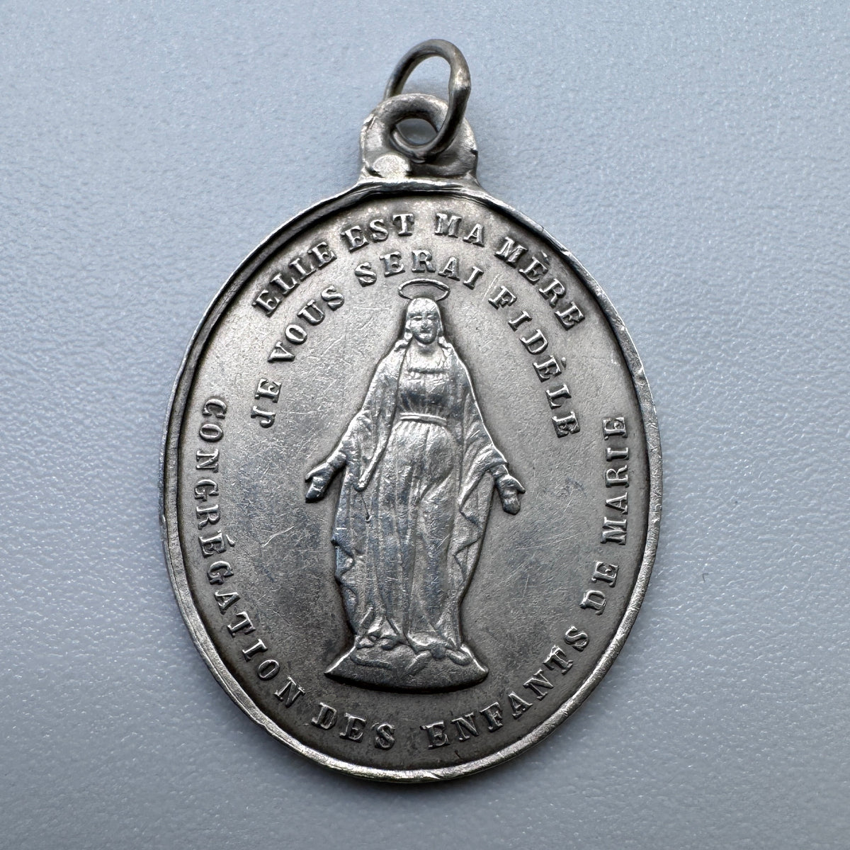 Medaille religieuse ancienne « cœur de Jesus et Marie » - argent