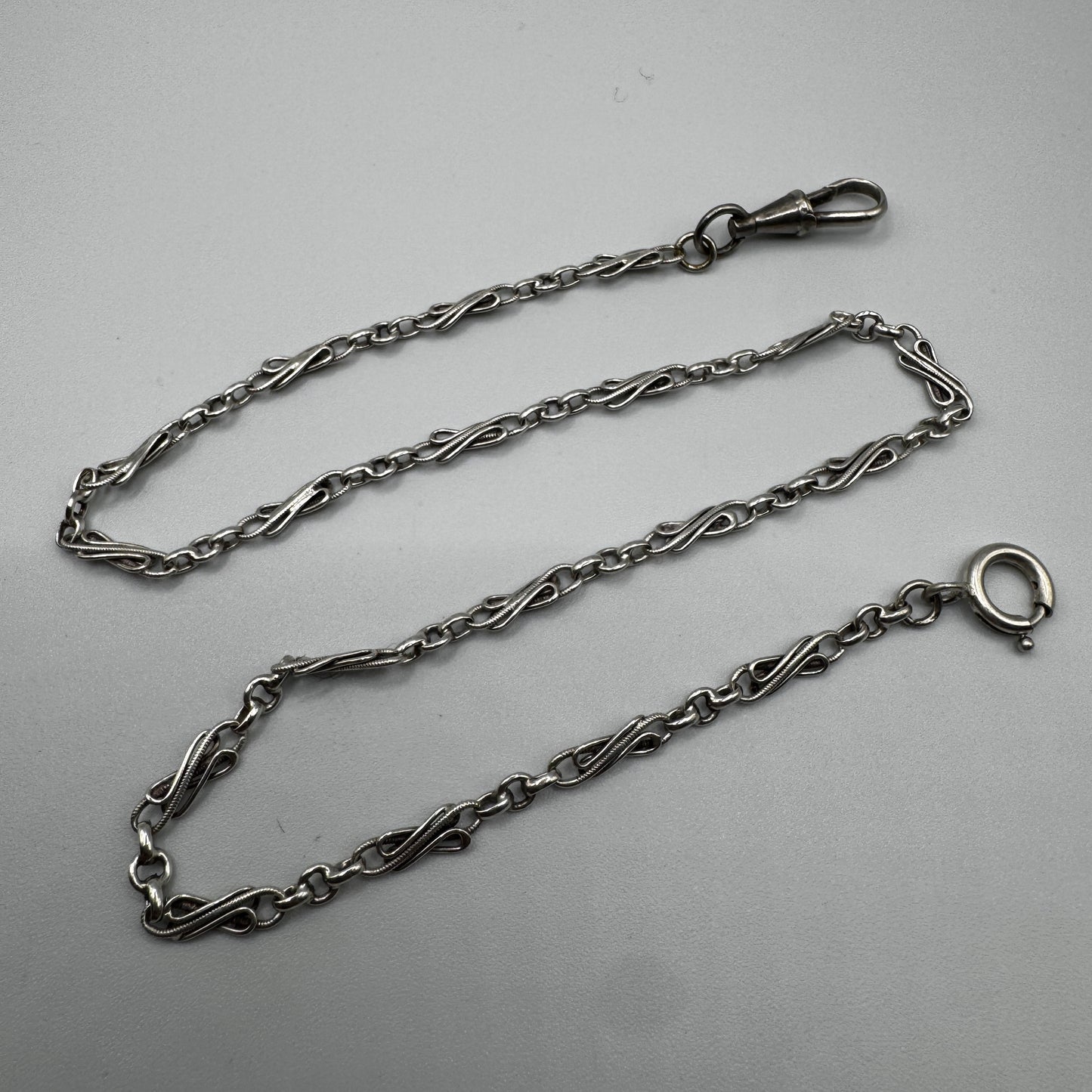 Chaine de montre à gousset ancienne - argent massif