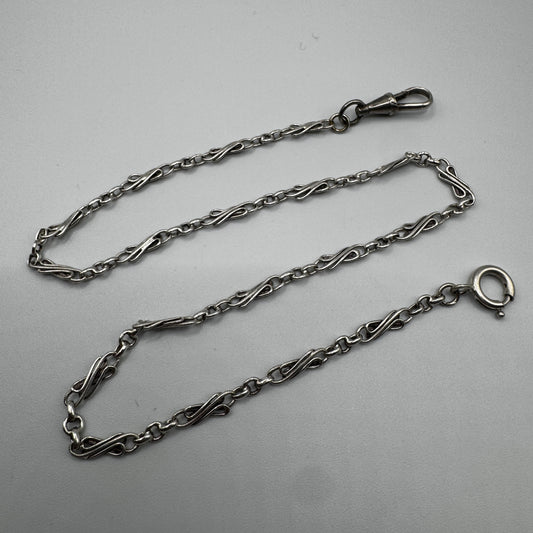 Chaine de montre à gousset ancienne - argent massif