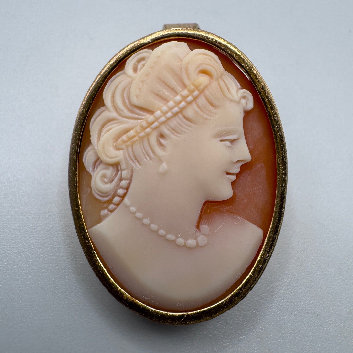 Broche ancienne camée - monture plaque or