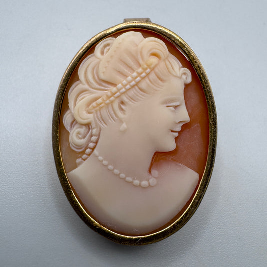 Broche ancienne camée - monture plaque or