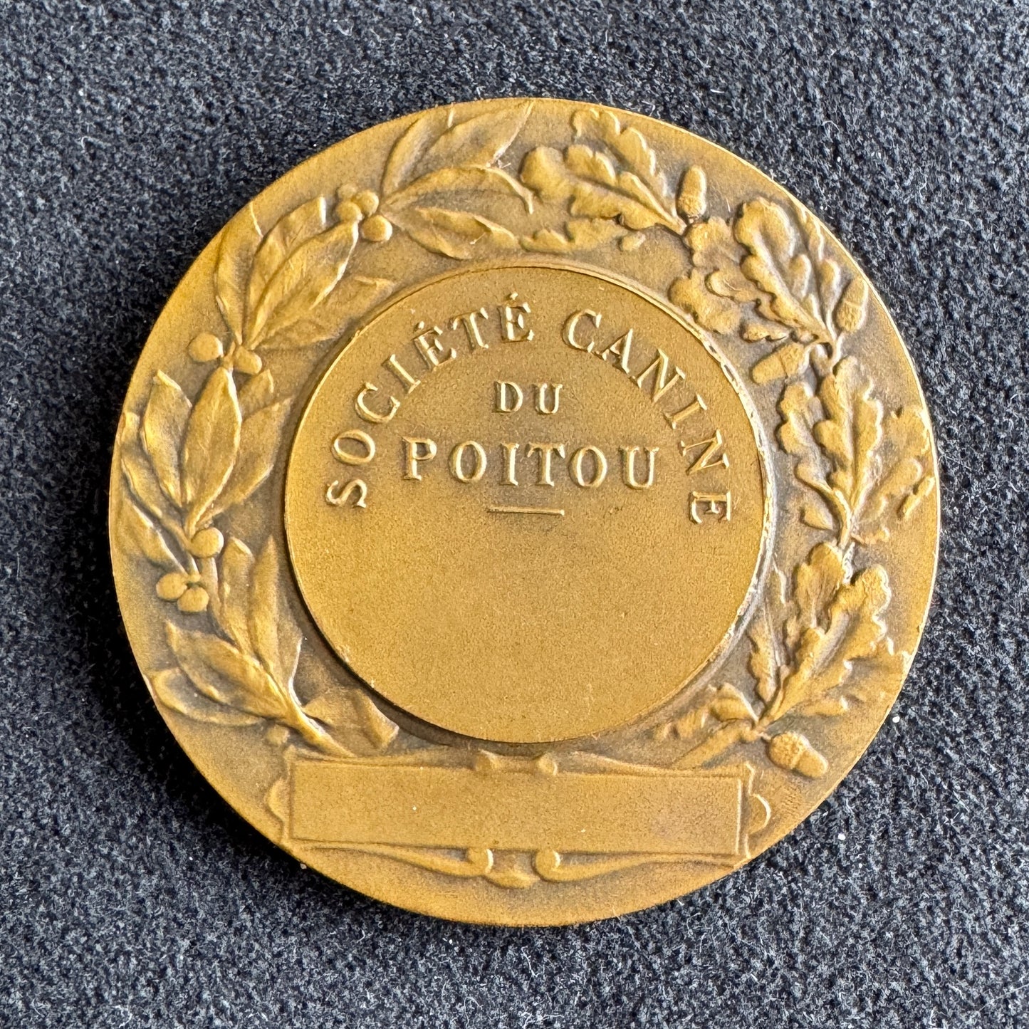Medaille ancienne en bronze « Société canine du Poitou » - signée Schawb