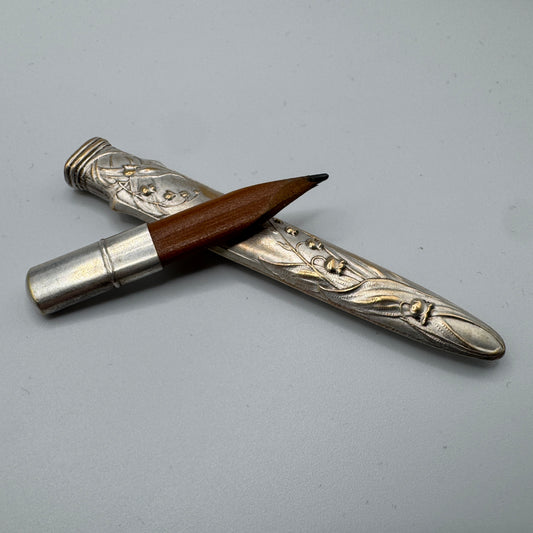 Porte crayon ancien Art Nouveau - décor muguet