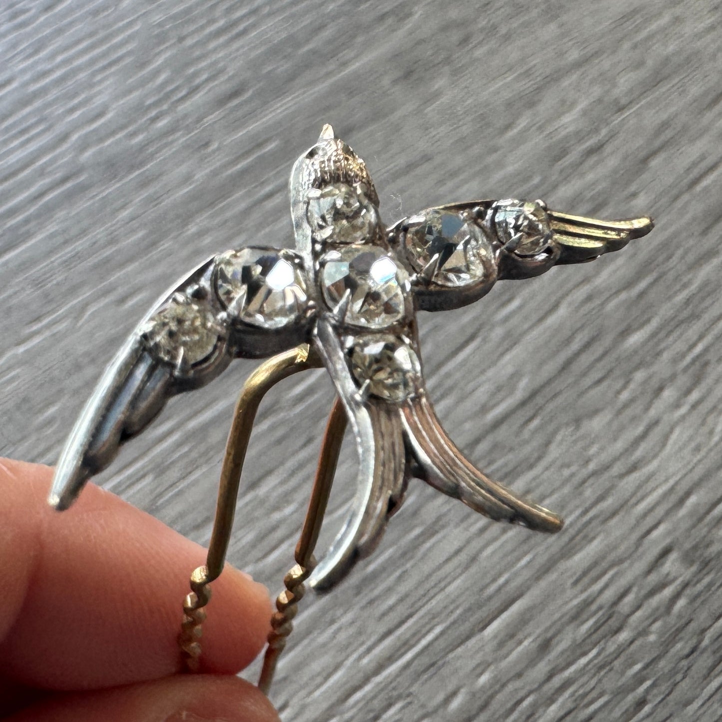 Épingle à cheveux vers 1900 « hirondelle »