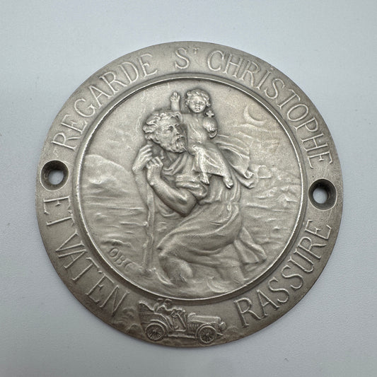 Superbe plaque de voiture ancienne vers 1900 « Saint Christophe »