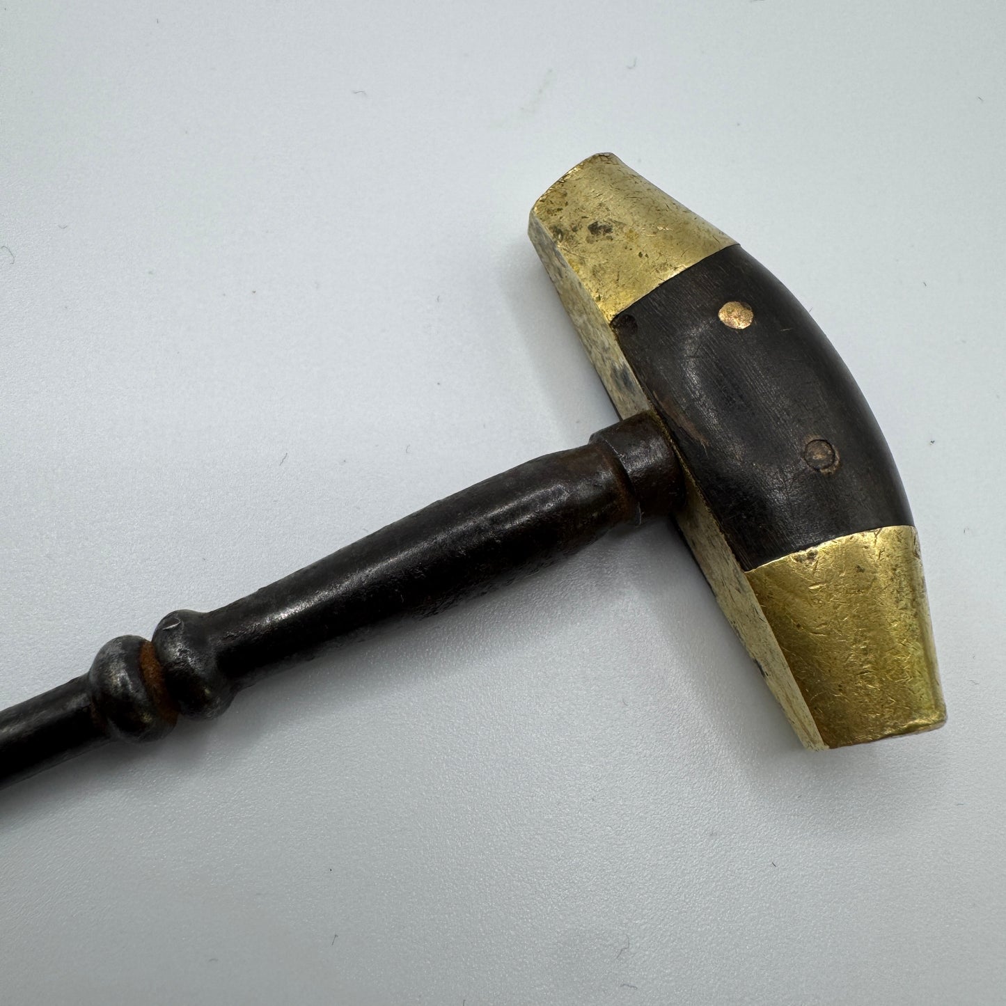 Ancienne Vrille Tire Bonde De Tonnelier bronze, acier et corne