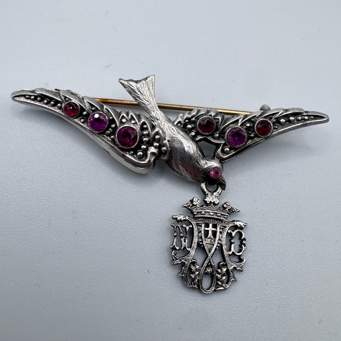 Broche Ancienne vers 1900  « la colombe » - métal argenté