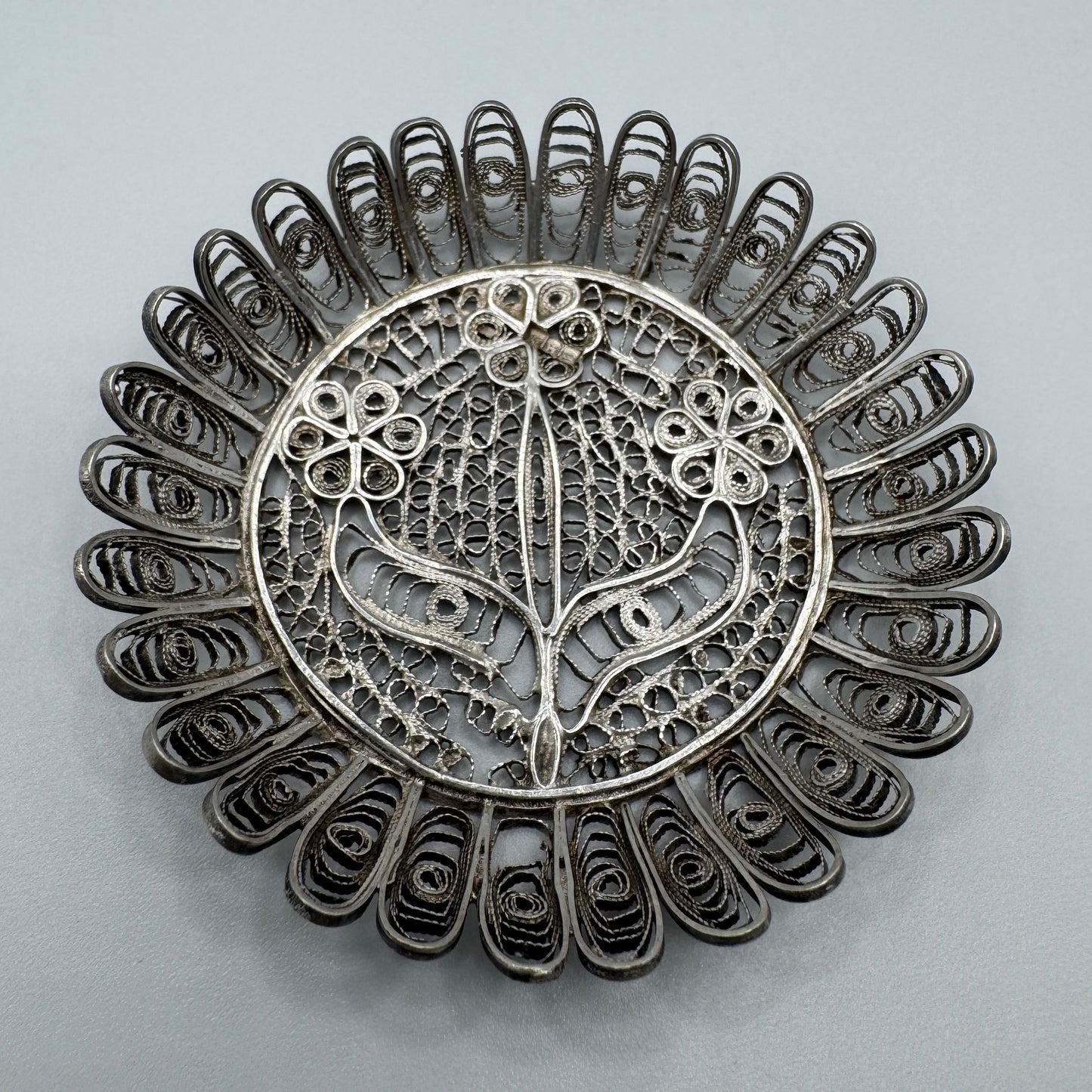 Petit vide poche Ancien en argent massif égyptien