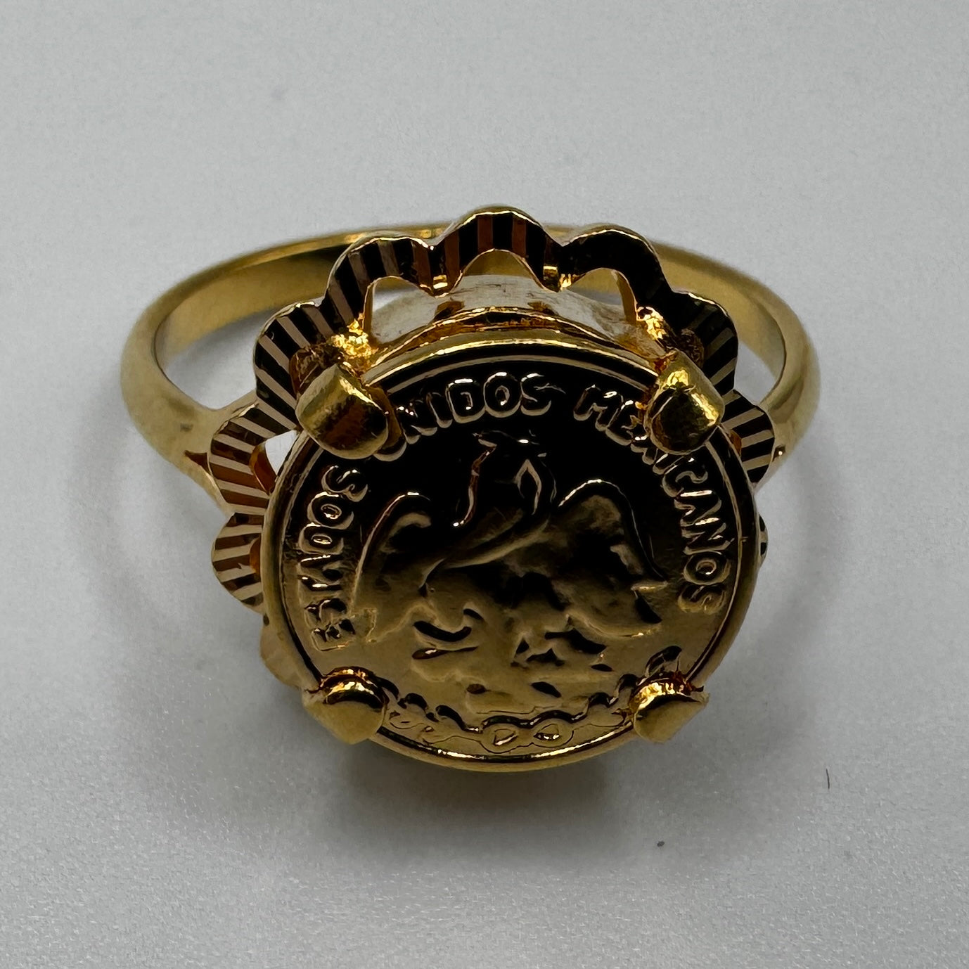 Bague en plaqué or - imitation monnaie dos pesos