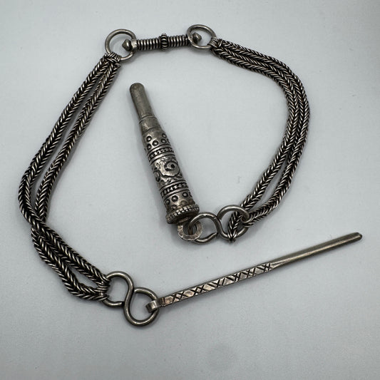 Rare bijou Omanais ancien - nécessaire à Kolh - argent massif