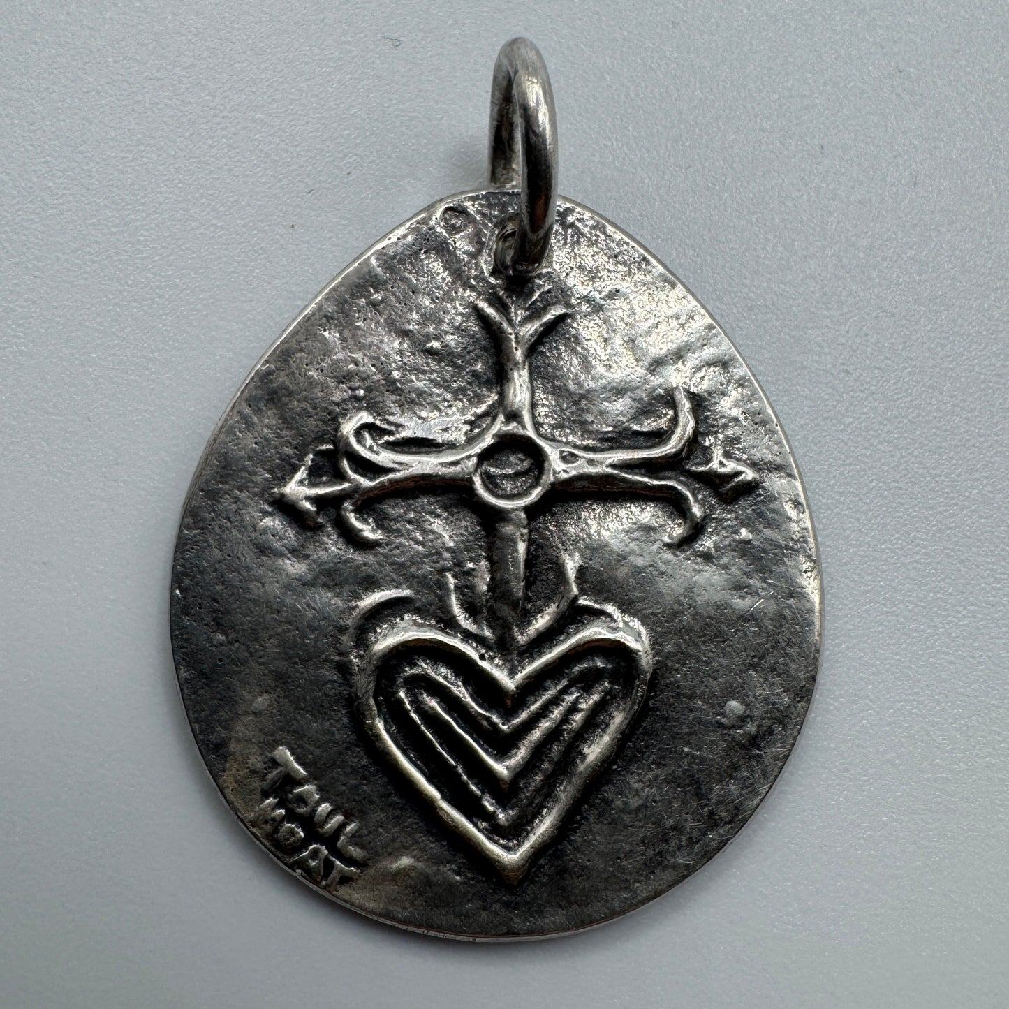 Superbe Pendentif ancien TOUL HOAT « fleur de Lys » - argent massif