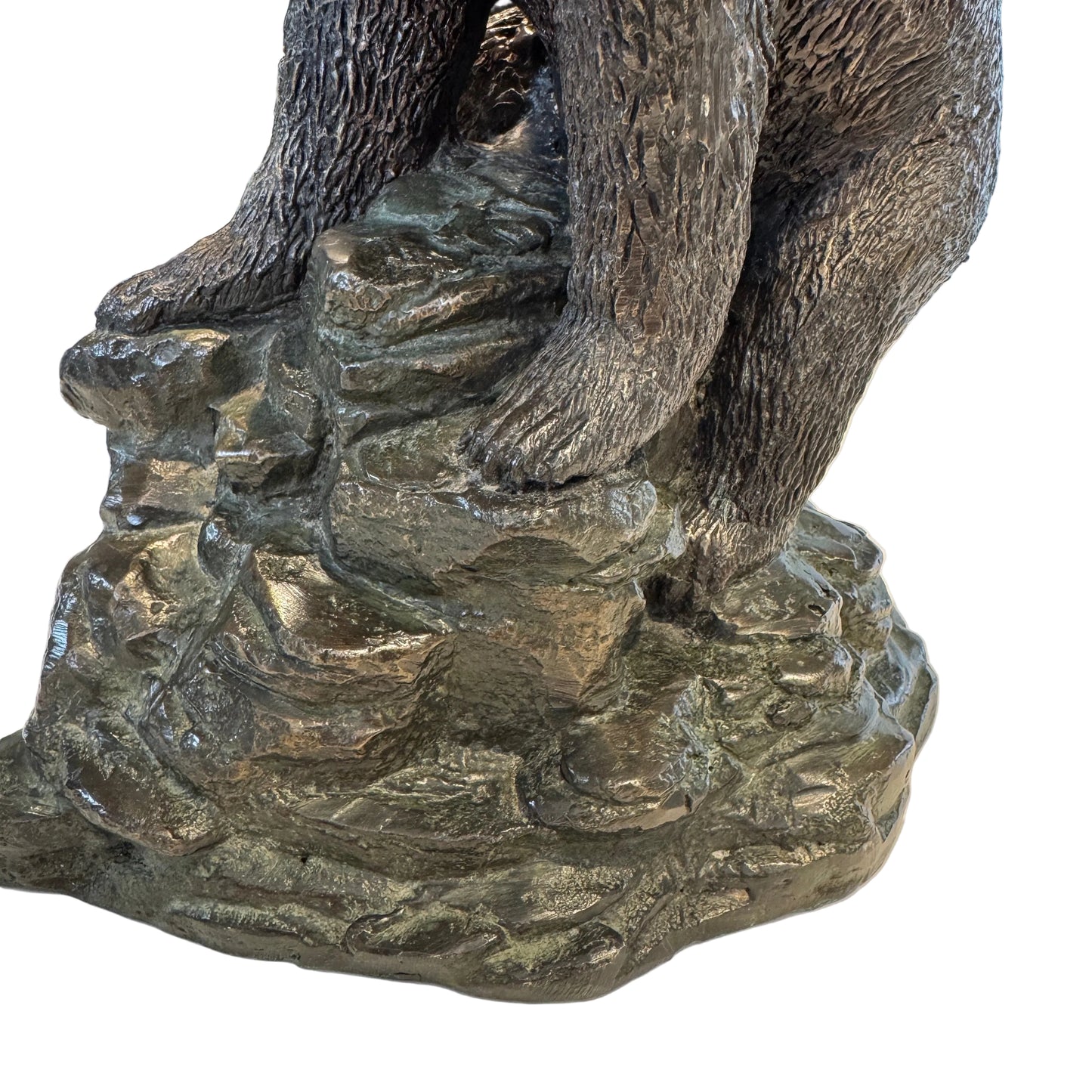 Sculpture en bronze - Ours sur Rocher- statue animalière - décoration
