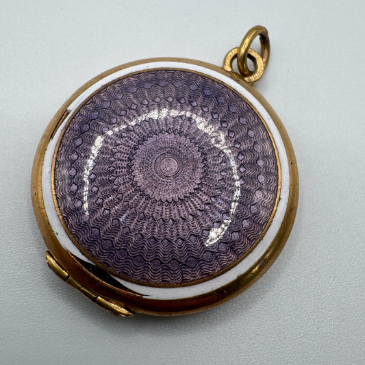 Pendentif ancien porte photo ou relique - bronze émaille