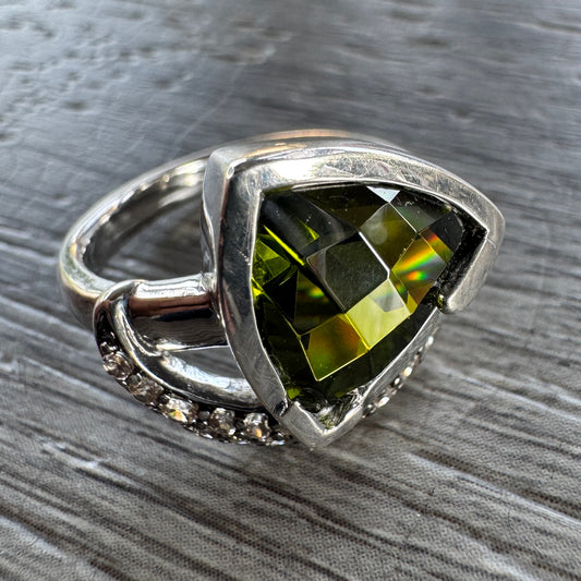 Bague en argent et verroterie