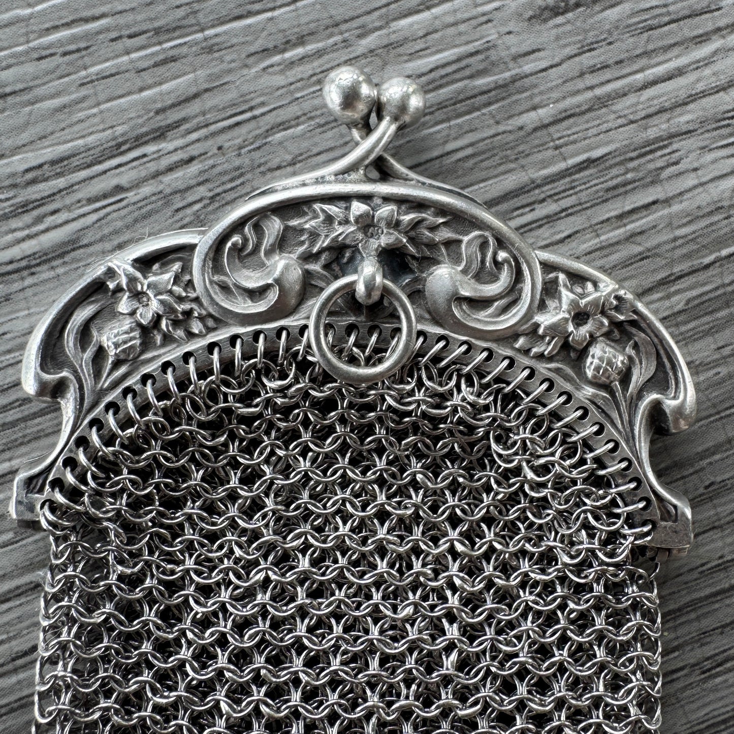 Bourse porte Louis Ancienne Art Nouveau en argent