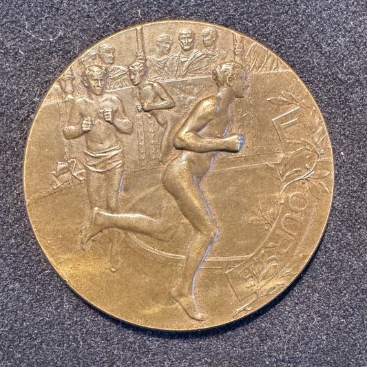Médaille ancienne « La course » - par Rivet