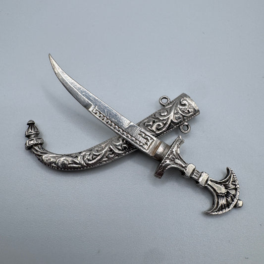 Poignard ancien miniature - argent massif