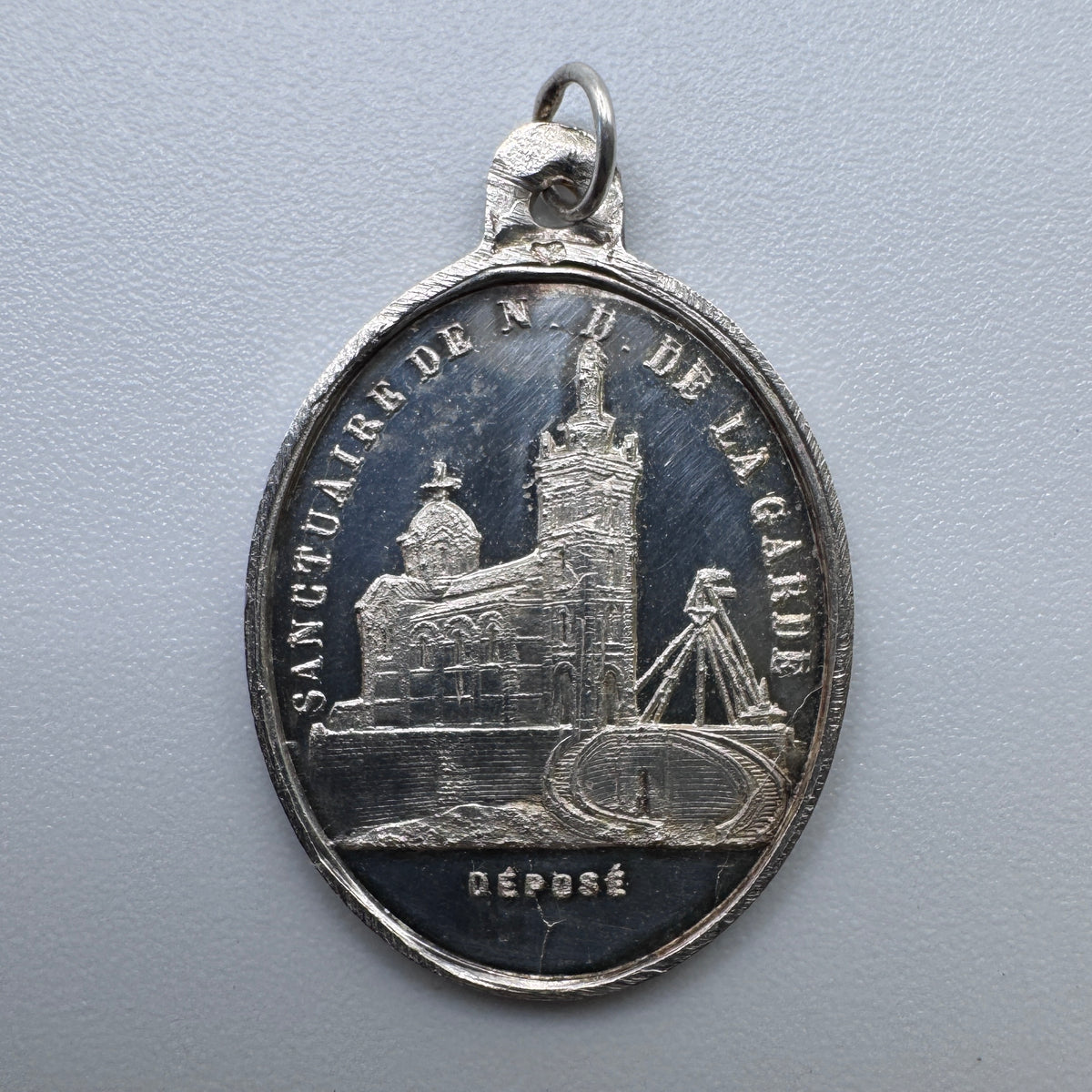 Medaille religieuse ancienne « Notre Dame de la Garde » - argent