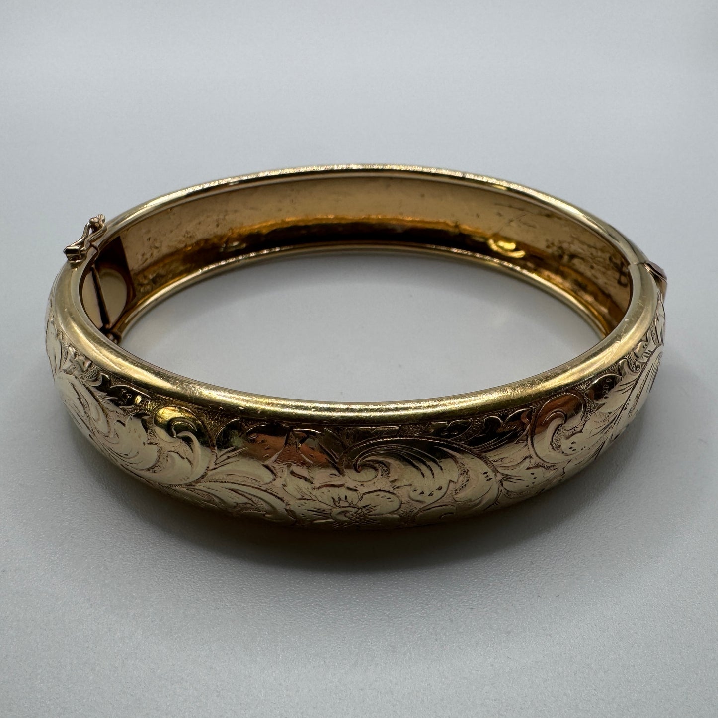 Bracelet ancien plaqué or-bracelet jonc - fermoir cliquet