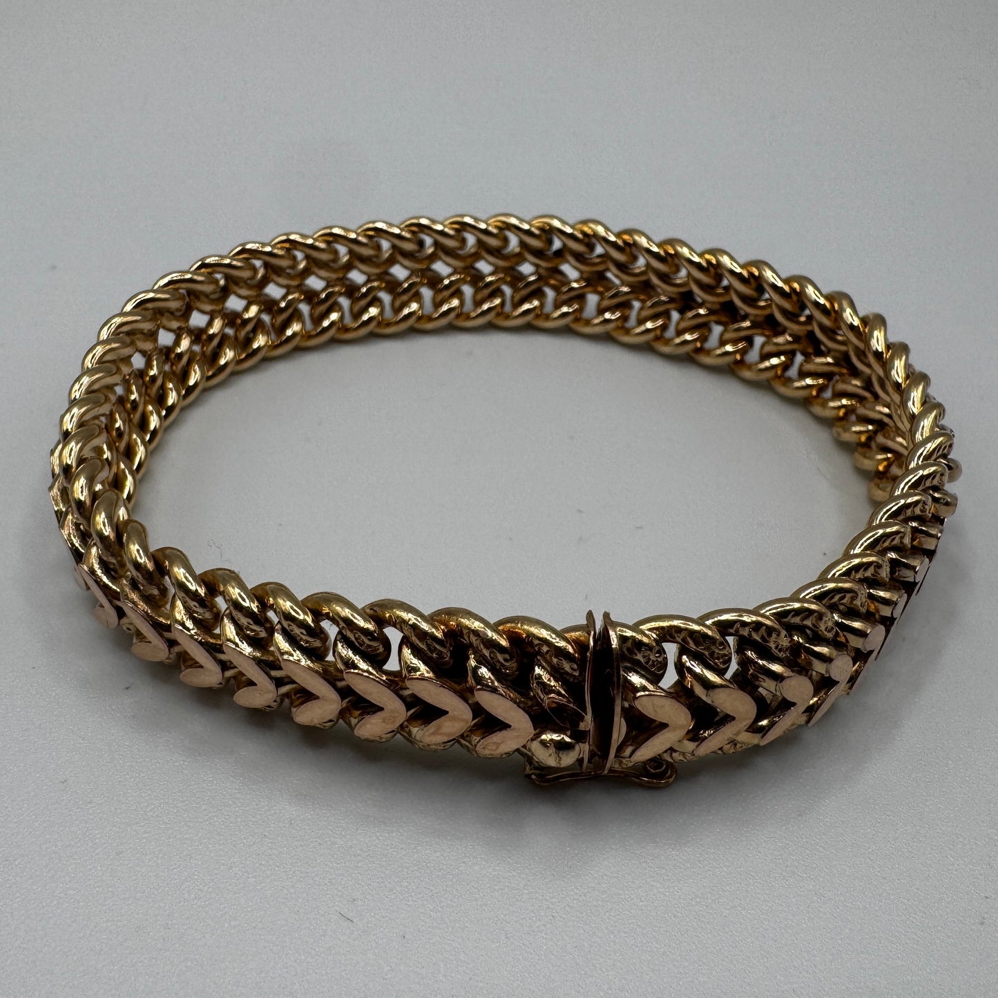 Bracelet ancien maille américaine - plaqué or