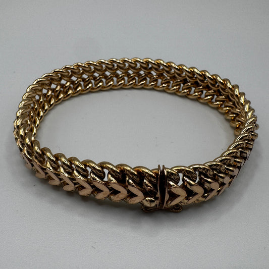 Bracelet ancien maille américaine - plaqué or