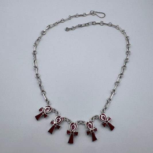 Collier ancien égyptien - en argent émaillé