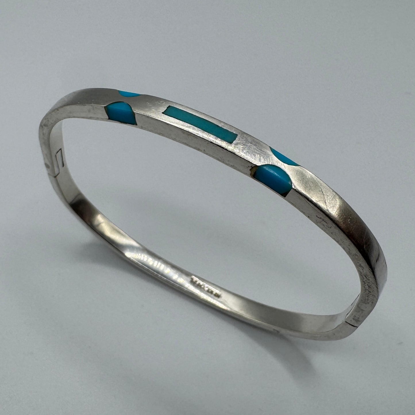 Bracelet Mexicain Vintage en argent et turquoise