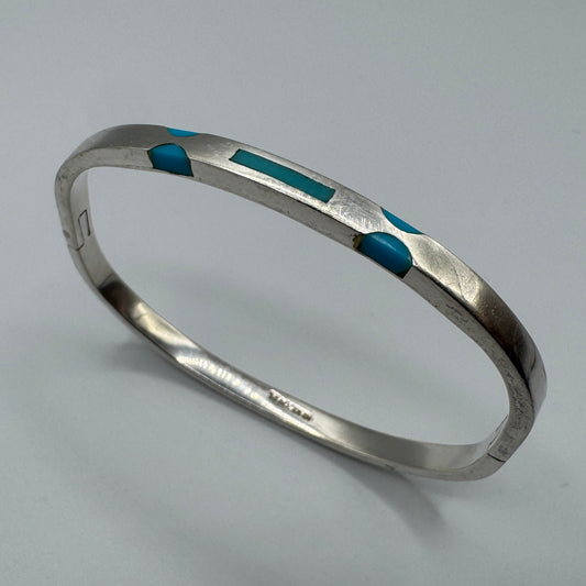 Bracelet Mexicain Vintage en argent et turquoise