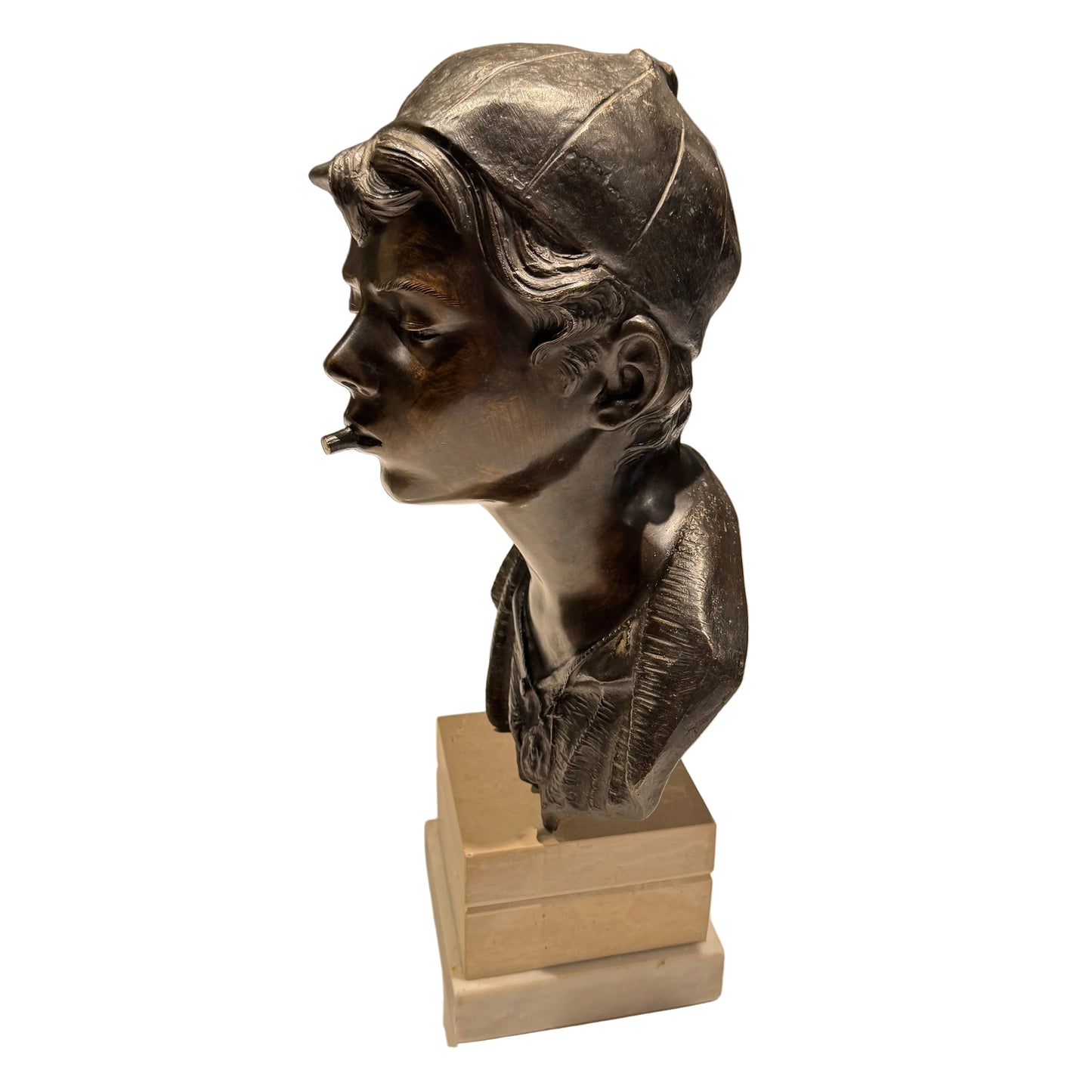 Sculpture napolitaine en bronze « Scugnizzo » par Giovanni de Martino
