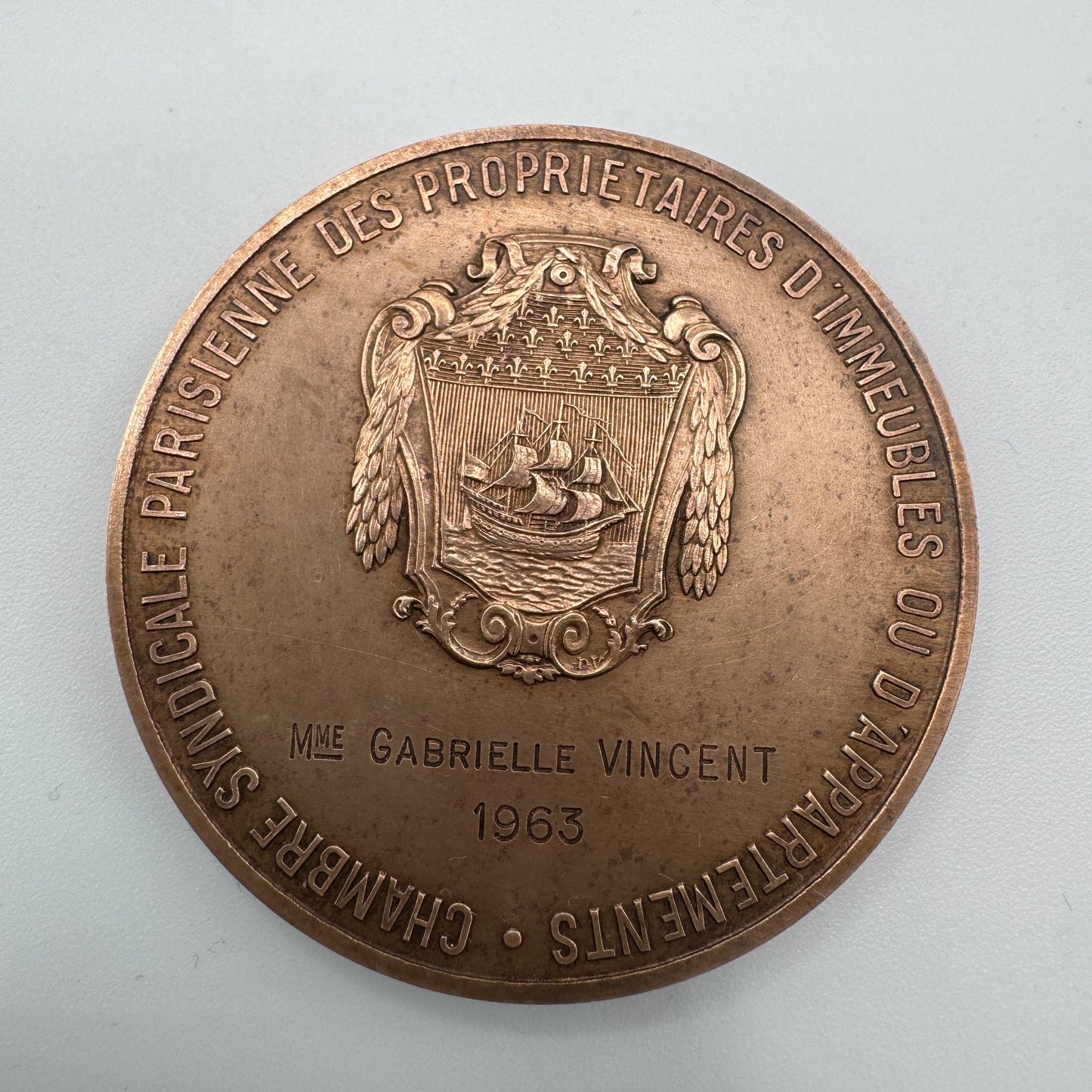 Médaille ancienne en bronze « Ville de Paris - Notre Dame »
