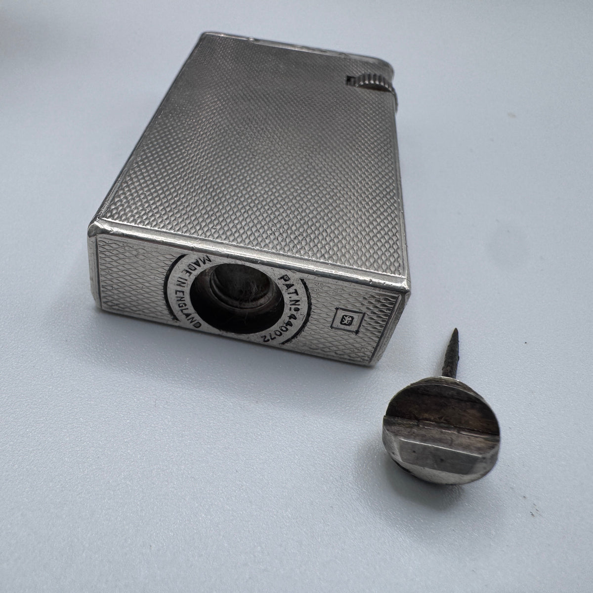 Rare briquet DUNHILL BROADBOY MK1 - argent massif