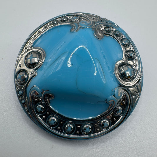 Grand Bouton ancien en pâte verre moulé XIXe
