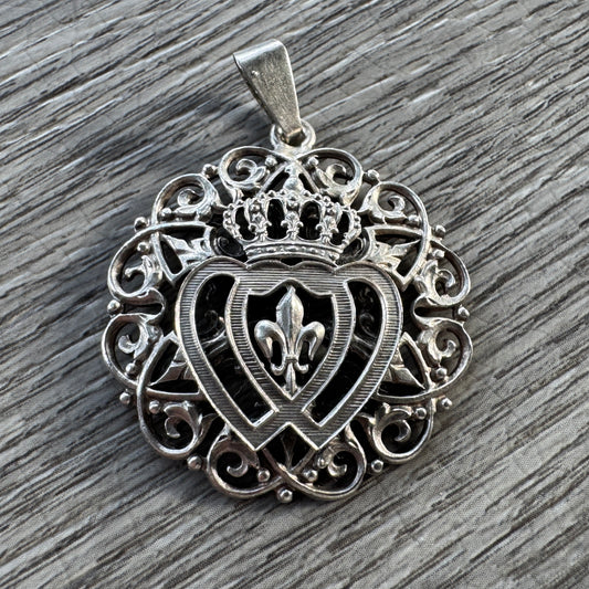 Pendentif ancien souvenir de Vendée - Métal argenté