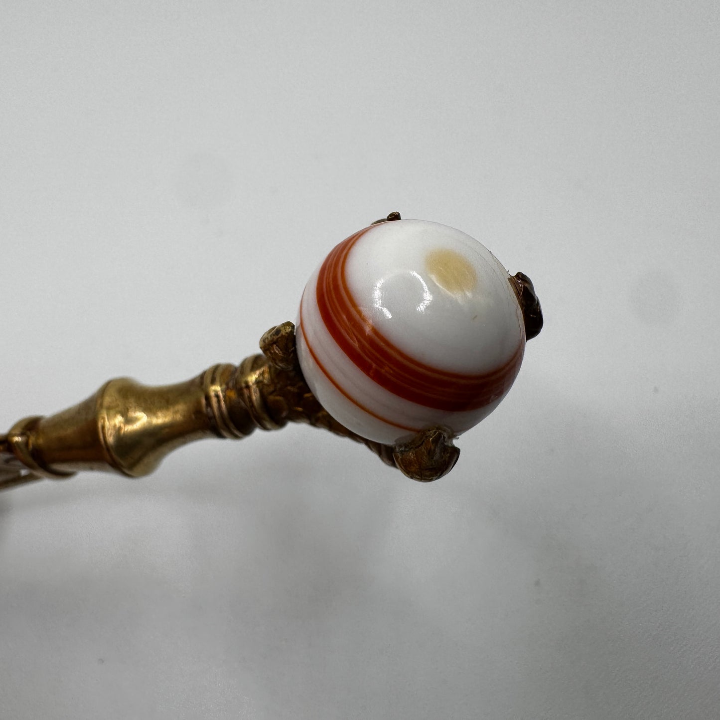 Ouvre lettre ancien en laiton et agate - serre d’aigle