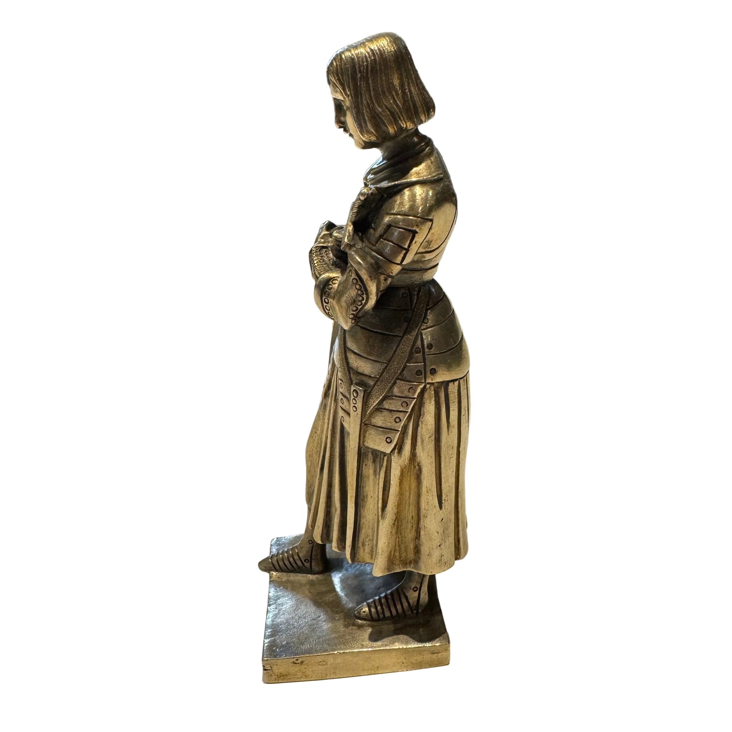 Sculpture en bronze argenté « Jeanne d’arc »
