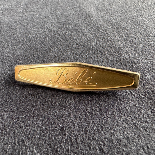 Broche ancienne en plaqué or - « Bébé »
