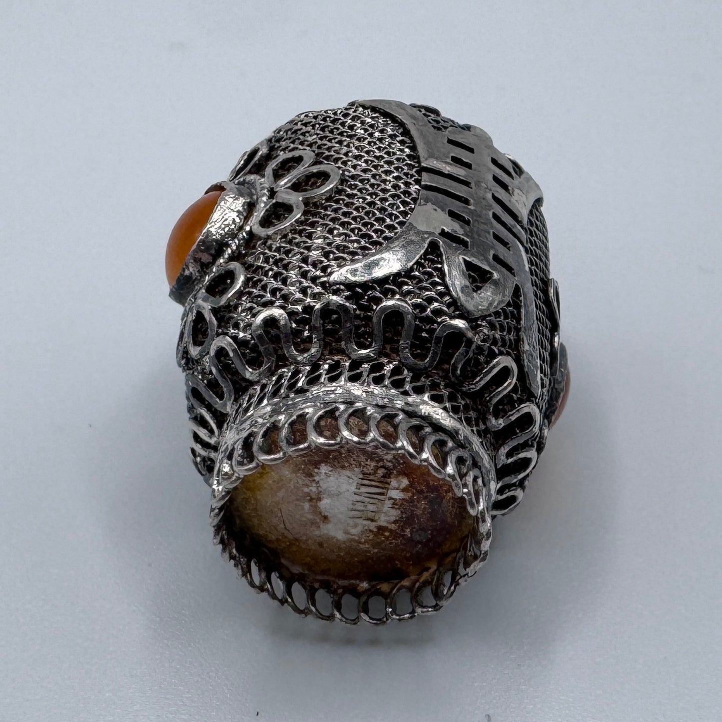 Rare pendentif ancien CHINOIS en argent massif