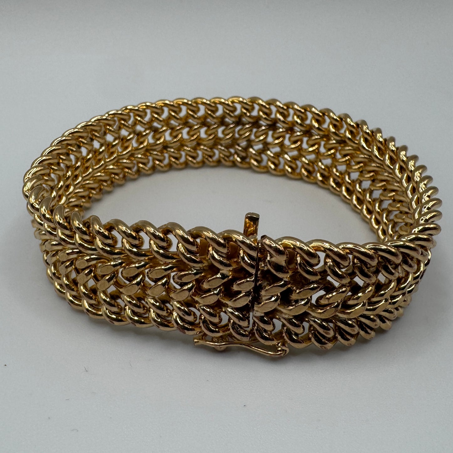 Bracelet vintage maille américaine - plaqué or