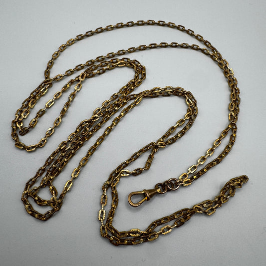 Sautoir ancien - plaque or