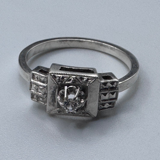 Superbe bague ancienne Art Deco argent massif - neuf stock ancien bijoutier
