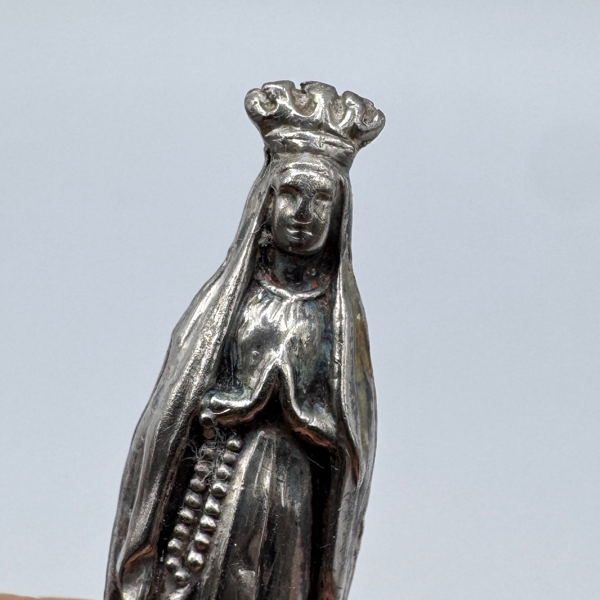 Objet ancien dévotion de voyage en argent - Sainte Vierge