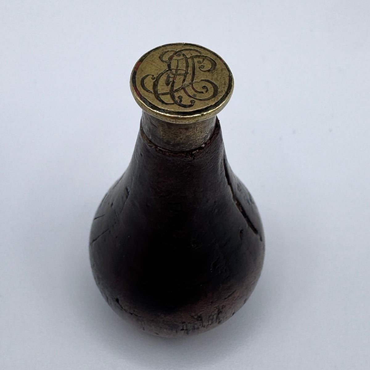 Petit Cachet Sceau ancien 18/19e - bois et bronze