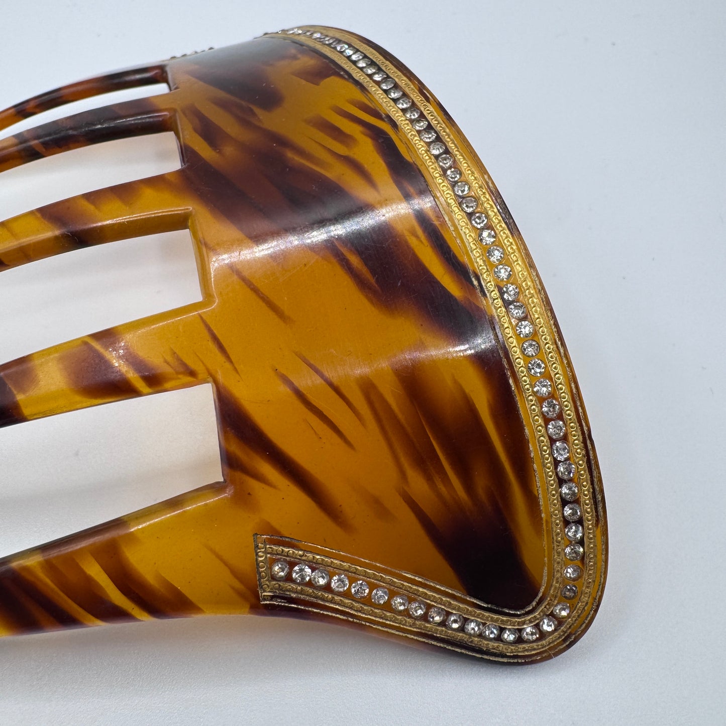 Peigne à cheveux art deco - celluloïd et strass