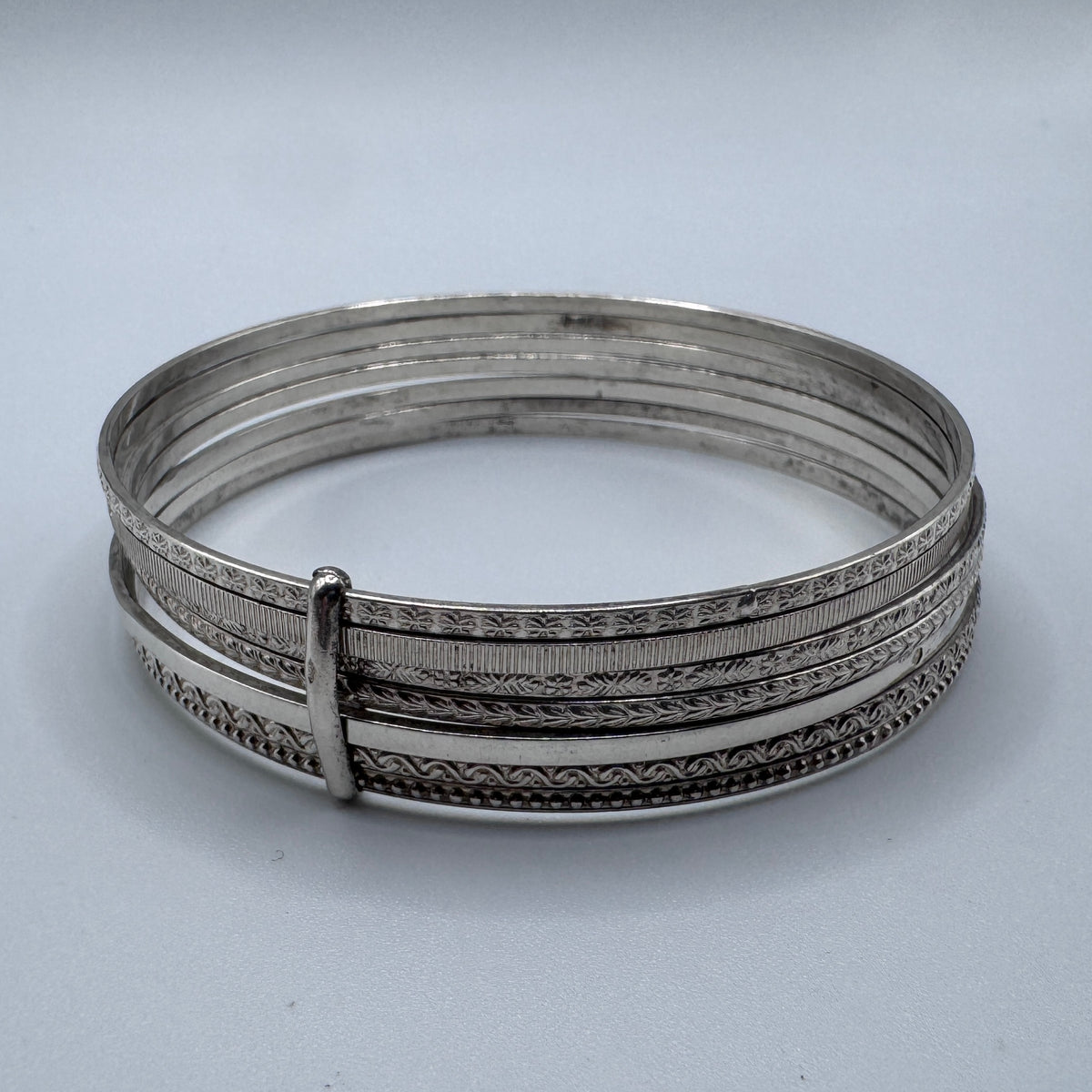 Bracelet ancien « semainier » argent massif