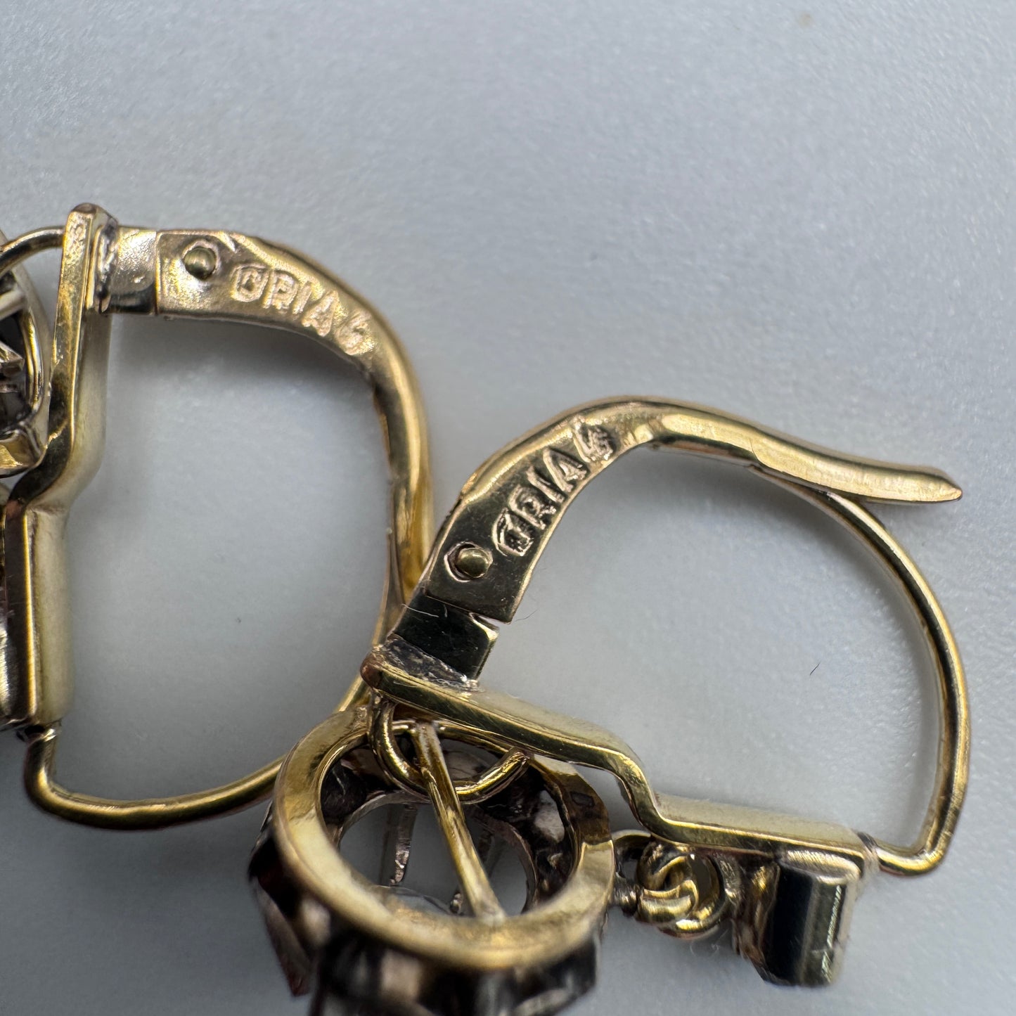 Boucles d’oreilles anciennes Art Deco - plaqué or ORIA - neuf stock bijoutier ancien