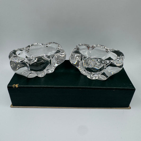 Paire de salerons anciens en cristal DAUM